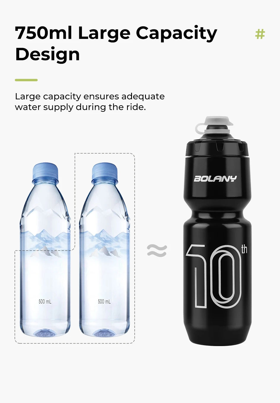 Botella Deportiva BOLANY 750ml Antifugas.