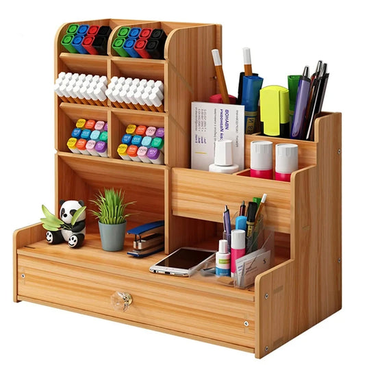 Organizador de escritorio de madera Premium